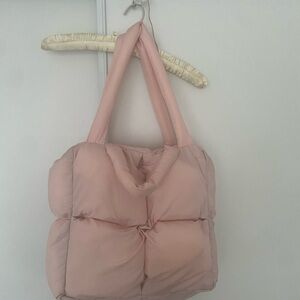 Pink Quilted Tote Bag